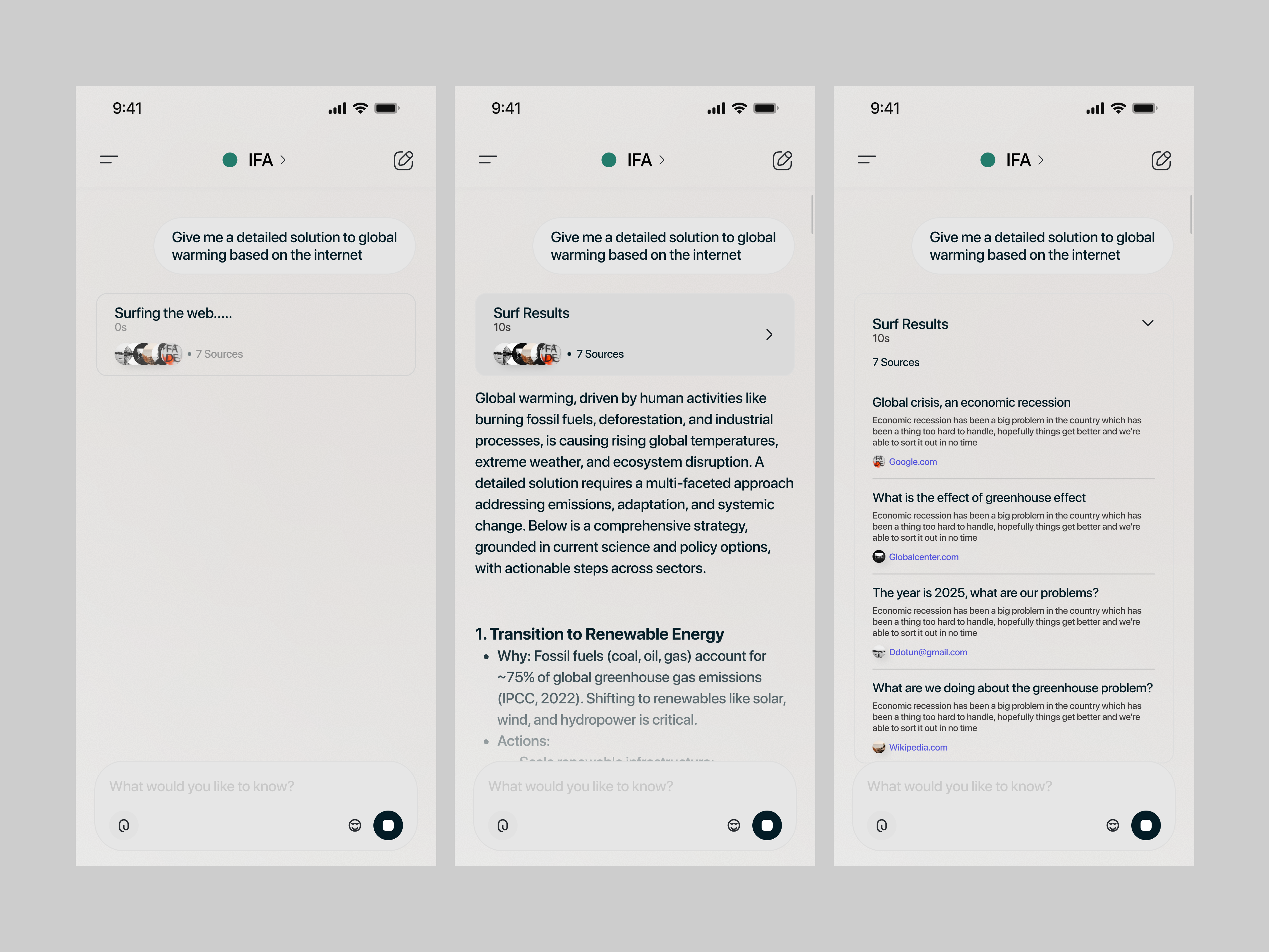 IFA ai. Surfing the internet for results flow ai artificial intelligence mobile design ui ui design uiux uiux design ux ux design