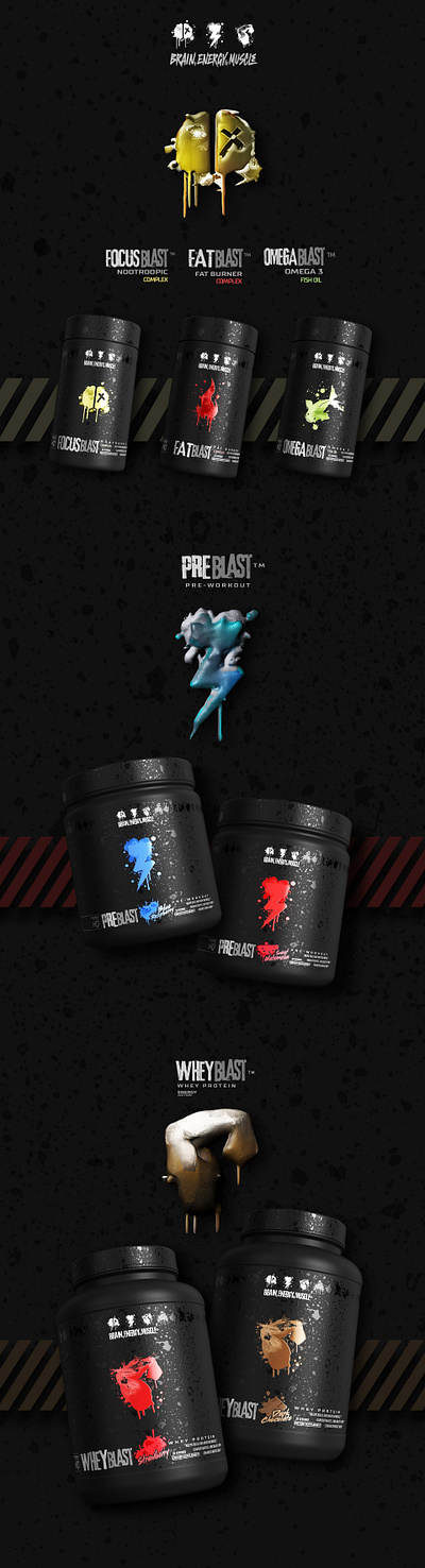 Supplement Brand For Sale! 3dimages arquimediastudios branding design label packaging sports supplements