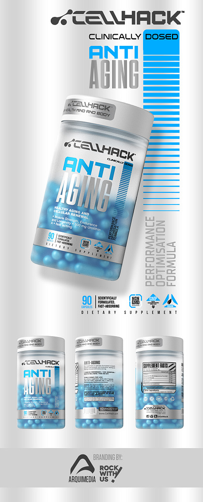 Supplement Branding & Label Design 3dimages arquimediastudios branding design label packaging supplements