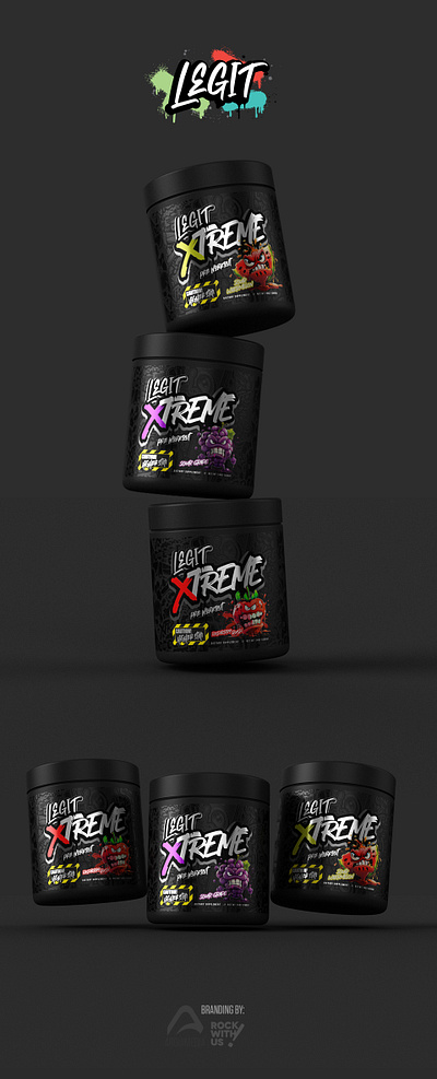 Label Design Pre-Workout 3dimages arquimediastudios branding design label packaging supplements