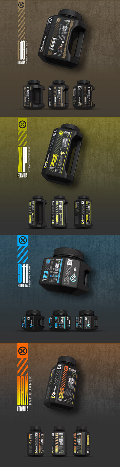 Packaging and Branding Supplement 3dimages arquimediastudios branding design illustration label packaging sports supplements