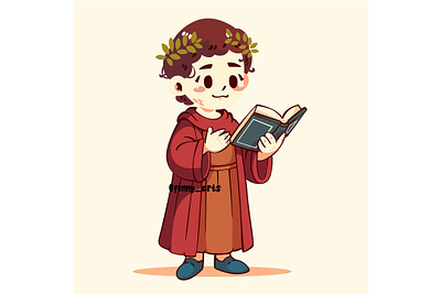 Cartoon Boy Enjoying Reading Book alphabet assortment book bookstore celebration concept culture day dictionary education event glossary knowledge learning novel reading study subject text world