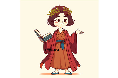Cartoon Girl Holding Book alphabet assortment book bookstore celebration concept culture day dictionary education event glossary knowledge learning novel reading study subject text world