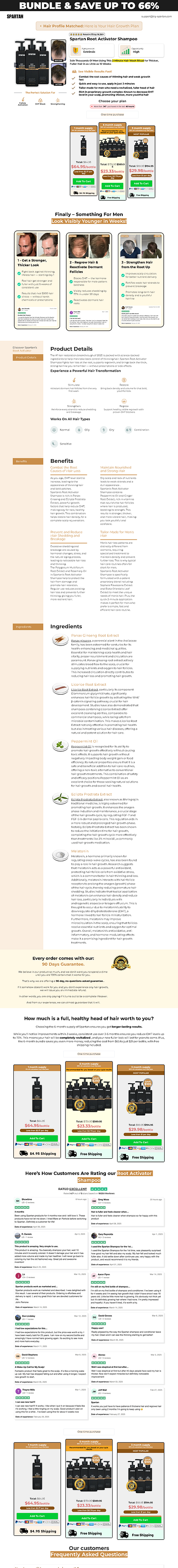 Spartan Root Activator Shampoo ON Funnelish Funnel advertorial page checkout page clone funnel clone template funnelish funnel funnelish template funnnel funnnelish landing page new funnelish funnel product page sales page spartan checkout page spartan product page template