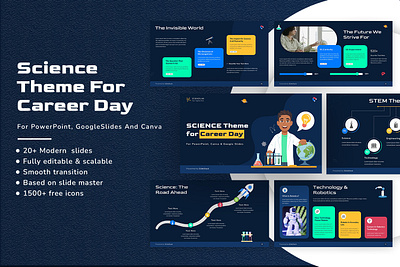 Science Theme for Career Day Presentation 16:9 career day careers clean editable education event google slides icons infographic modern ppt school science science day simple slides stem tech template