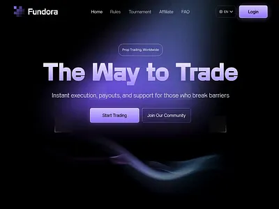 Proprietary Trading Firm (Prop Firm) Website blockchain crypto trading ui cryptocurrency dark mood finance design fintech website funded trader funding firm hero section investment platform landing page modern ui prop trading trader portal trading platform web app web design web redesign web3 website design