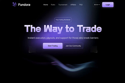 Proprietary Trading Firm (Prop Firm) Website blockchain crypto trading ui cryptocurrency dark mood finance design fintech website funded trader funding firm hero section investment platform landing page modern ui prop trading trader portal trading platform web app web design web redesign web3 website design