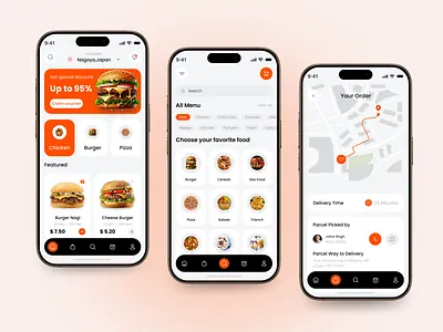 Food Delivery Mobile App Design best app design clean design courier delivery app delivery service fast food food food and drink food app food delivery food marketplace food order mobile mobile app mobile app design online food order food restaurant restaurant app salad