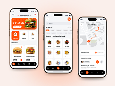 Food Delivery Mobile App Design best app design clean design courier delivery app delivery service fast food food food and drink food app food delivery food marketplace food order mobile mobile app mobile app design online food order food restaurant restaurant app salad
