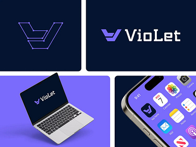 Violet logo design brand brand identity branding coding logo company identity graphic design icon identity logo logo design logo mark logodesign logoinspirations logos logotype mark minimalist logo modern logo startup tech