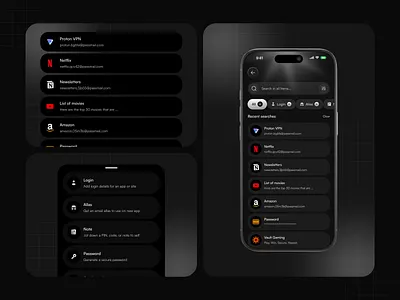 Password Manager App UI app app design apple design customize dark theme ios security mobile app password password app password app ui password manager password manager app password manager mobile app preference privacy security security app setting settings security screen ui design