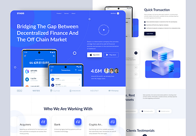Crypto Finance Platform Website – Clean & Futuristic UI blockchain clean crypto cryptocurrency defi design landing page tokenization ui design web3 web3 design webdesign website website design