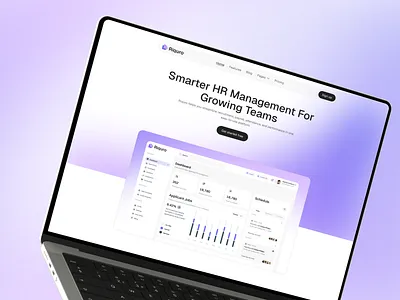 Riquro - HR management saas Website creative website dashboard design gradient website landing page management management website modern website saas task tracker ui ux web design website