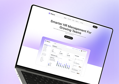 Riquro - HR management saas Website creative website dashboard design gradient website landing page management management website modern website saas task tracker ui ux web design website