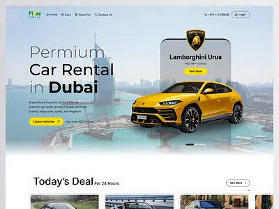 FluxeCars - Rent car concept 🚗✨ animation booking booking car car concept desigb desigm design dubai grid landing rent rent car ui uiux upwork ux webdesign website yellow
