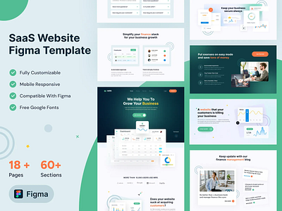 SaaS Website Design Template figma figma design figma template saas saas website ui ui design uihut web design website design