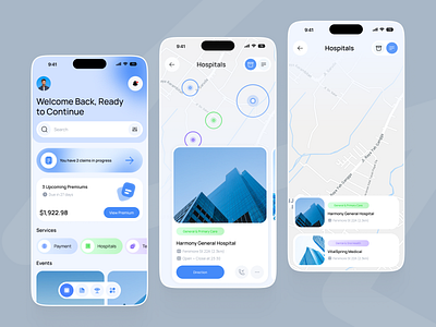 Insurance Mobile App UI Design app healthcare insuranceapp insuranceui mobile mobile app mobile app design mobile ui designer mobileappdesign modern responsive security ui design uiuxdesign