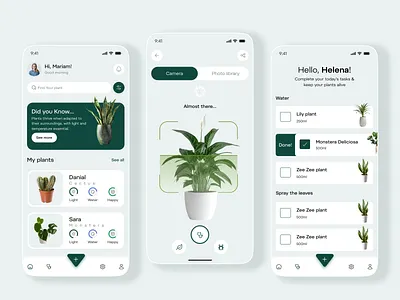 Plant Care Mobile App ai app desing design ecommerce garden gardening app green mobile mobile app mobile app design plant plant app plant app design plant care plant nersury plant shop scan scanner shop ui ux