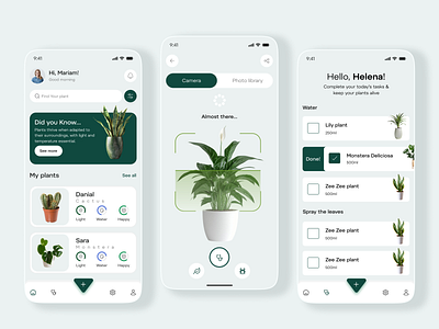 Plant Care Mobile App ai app desing design ecommerce garden gardening app green mobile mobile app mobile app design plant plant app plant app design plant care plant nersury plant shop scan scanner shop ui ux