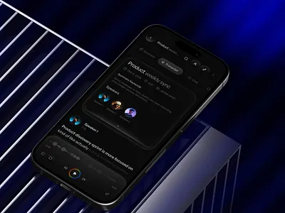AI Assistant mobile app wip ai app application assistant companion dark design minimal ml mobile app mobile application note playpaus summary todo transcript ui uidesign ux uxdesign