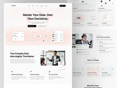 Saas Landing Page business dashboard design eccomerce landing page management minimal product design saas sales software ui ux web web app web design webdesign website