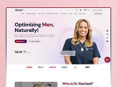 💼 Dr. Rachael Institute — Redefining Men’s Health, Naturally clinic consultation design doctor doctor app doctor booking app health health care design healthcare home page landing page medical online appointment patient portfolio uiux web redesign website website development wincasoft