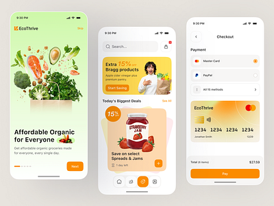 Organic Grocery App for a Healthier, Smarter Shopping Experience app design checkout page e commerce e commerce app eco app design ecommerce food delivery ui food tech design grocery app grocery delivery health app ui mobile mobile app mobile commerce organic app organic store shop app shopping app ui sustainable design ui design