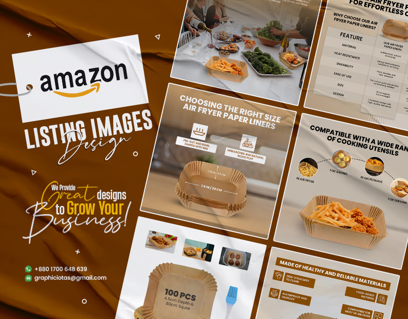 Amazon Listing Images for Air Fryer Paper Liners a content a plus content amazon amazon ebc amazon listing amazon listing image amazon listing images amazon product amazon product listing design listing listing design listing images product infographic product infographics