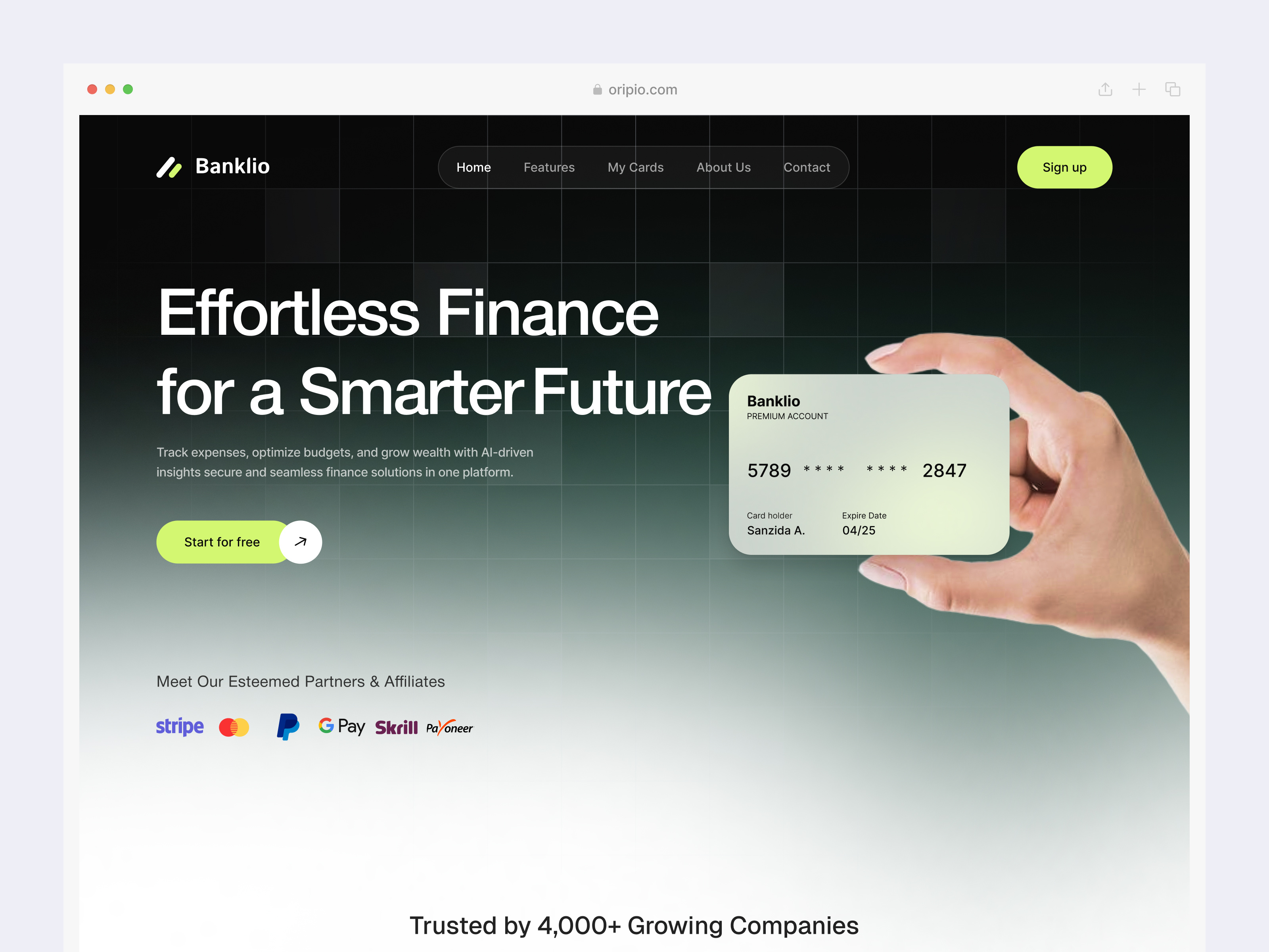 Example of Saas Landing Page Design