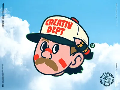 5 minute break branding character creative department creative head emblem illustration logo malaysia vector