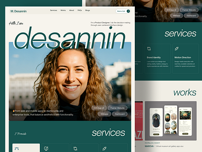 Desannin -Portfolio Landing Page UIUX designsystem framer landingpage marketing portfolio relume responsive