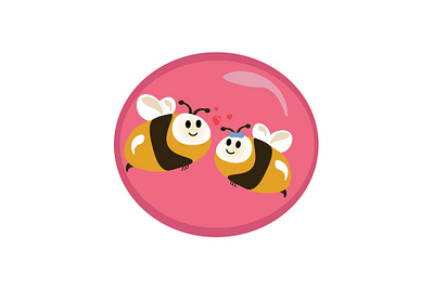 Cute Bee In Love bee cute graphic design sweet