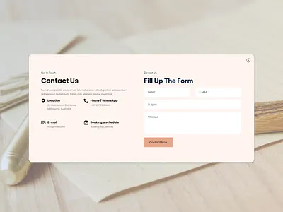 Contact Us Modal UI clean layout contact form design contact page contact us figma shot soft color figma ui form ux holelore minimal design modal interface modern web design pastel ui saas ui design inspiration ui ux design web design concept webapp ui website form