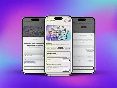 Web3 Scavenger Hunt app design event inspiration interface design mobile app scavenger hunt ui ui design ux wallet web3