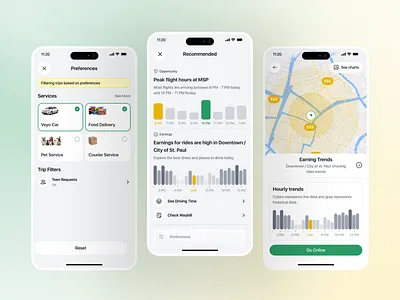 Veyo - Driver App - Recommendation analytics appdesign data driverapp driverplatform earninginsights insights logisticsapp mobile mobileapp preferences productdesign recommendations revenue ridesharing smartrouting transportationapp trends uidesign uiux