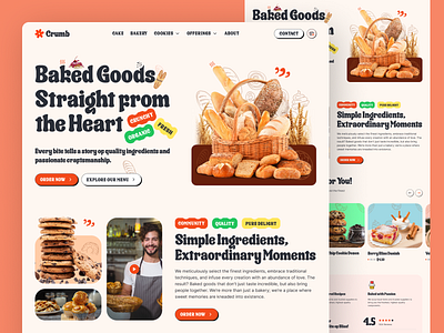 Bakery Shop Landing Page Design bakery shop bakery webdesign baking cake cake shop cookies croissant ecommerce website landing page live bakery local bakery pastry radiyal shop sweet ui ui design web design web ui design website design