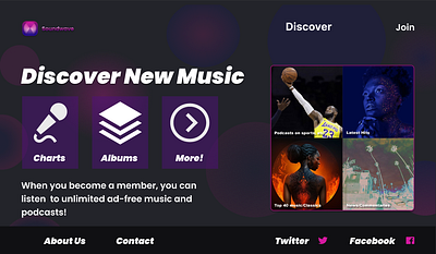 Soundwave Music App - Discover Page branding design graphic design illustration ui ux webdesign