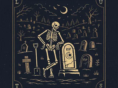 COVER ART FOR PALOMA alterfan alterfan art branding cemetery cover art cover artwork graphic design halloween illustration pop rock rock band rock music skeleton skull