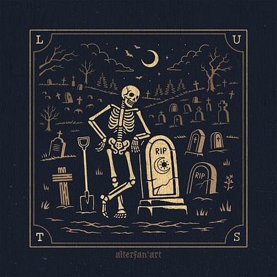 COVER ART FOR PALOMA alterfan alterfan art branding cemetery cover art cover artwork graphic design halloween illustration pop rock rock band rock music skeleton skull