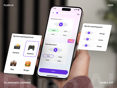 Fluen AI – Listening Practice aiassistant edtech education education app education platform edutech feedback languagelearning learning lessons listeningpractice lms mobile app personalized practice progresstracking quiz smartlearning voice