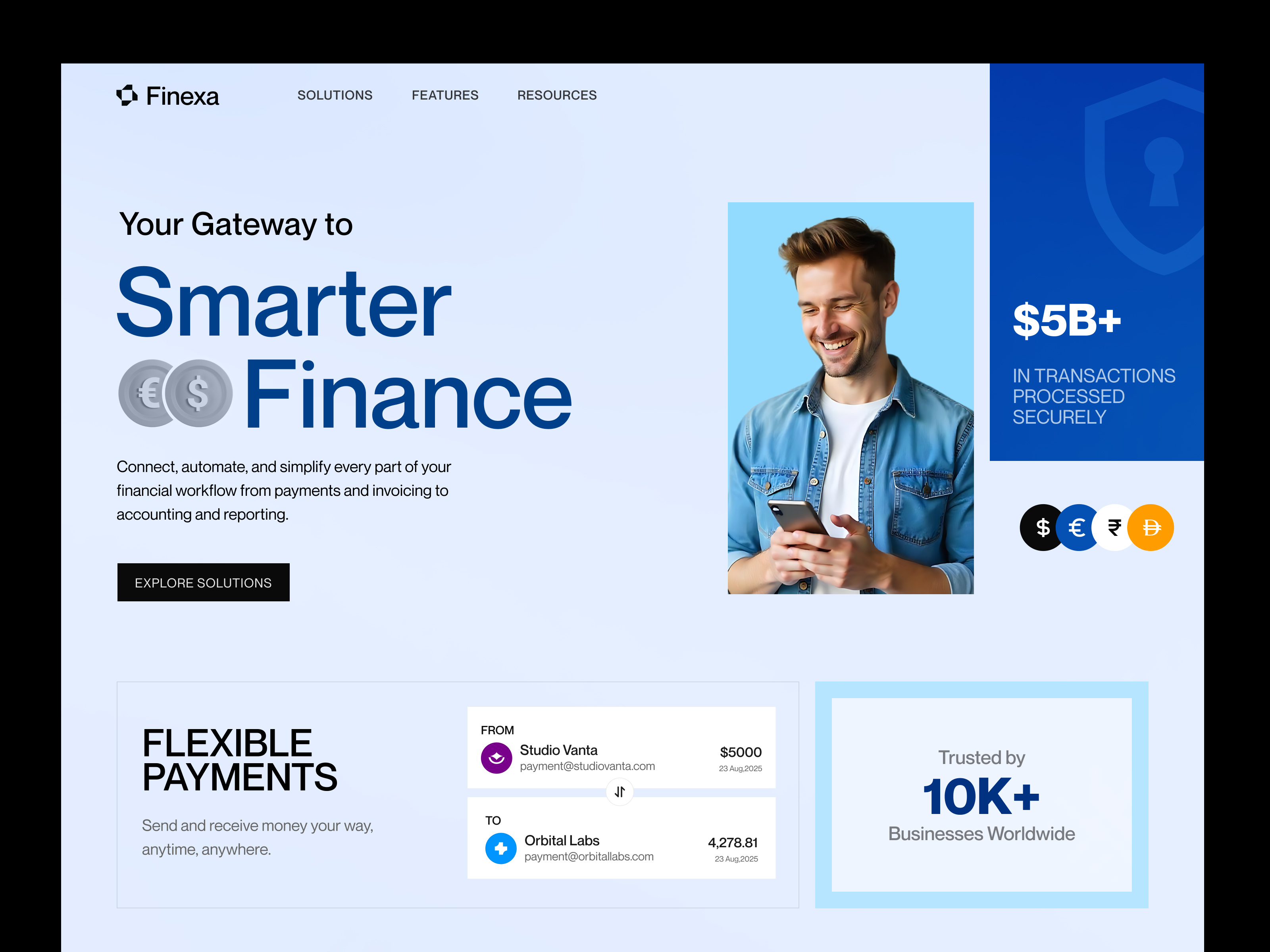 Example of Finexa - Fintech Website Design for B2B Payments
