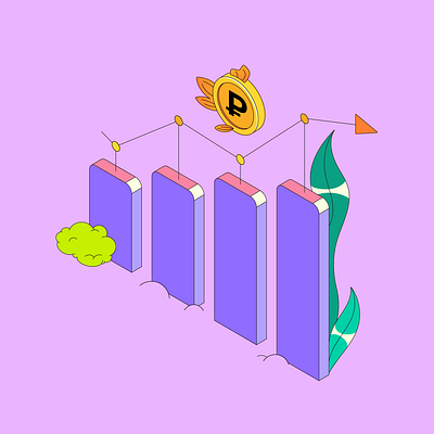 Financial Growth & Crypto / Рост финансов и криптовалюты cryptocurrency currency design digital money economic growth finance financial illustration fintech fish flower graphic design illustration investments isometry market analysis market chart schedule trading vector web3