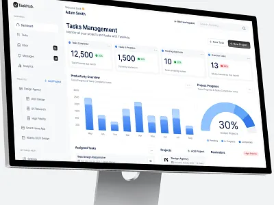 TaskHub – Task Management System management management app prioritization product design productivity progress tracking project management saas task management task management dashboard task tracking team activity time management todos workload workspace