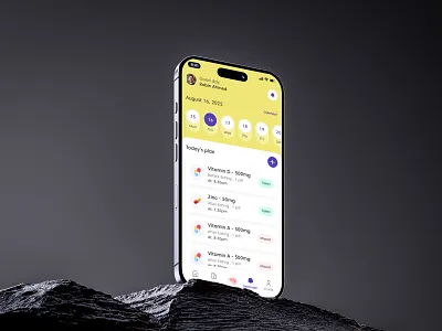 AI Medication App aihealthcare aimedicationapp appdesign cleandesign digitalhealth healthappui healthcaredashboard healthcaredesign healthtech medicalapp medicinereminder medtech mobileui smarthealth uxuidesign