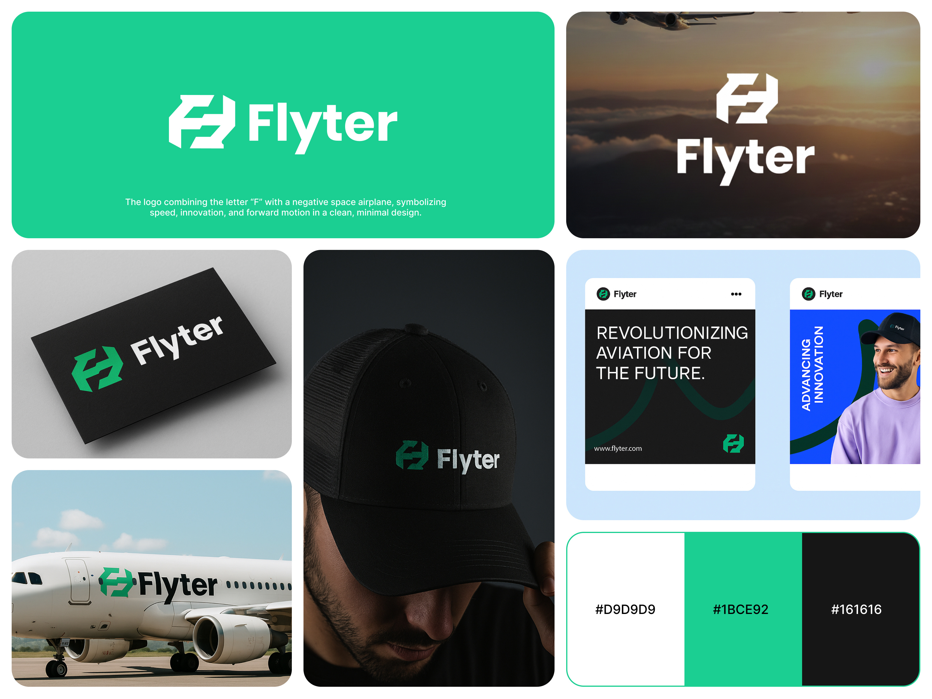 Example of F Letter, Aviation Agency Logo Branding Design