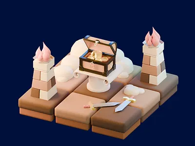 Treasure 3D Illustration 3d 3d art 3d artwork 3d model 3d modeling artwork branding design illustration ui