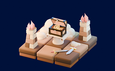 Treasure 3D Illustration 3d 3d art 3d artwork 3d model 3d modeling artwork branding design illustration ui