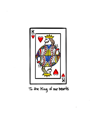 King of hearts adobe art cards design free hand graphic design greeting card illustration illustrator king of hearts procreate valentine valentines day weekly warm up