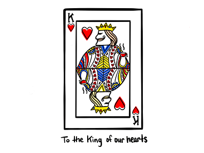 King of hearts adobe art cards design free hand graphic design greeting card illustration illustrator king of hearts procreate valentine valentines day weekly warm up