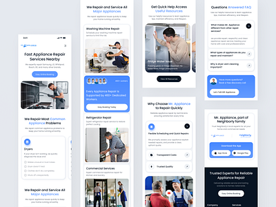 Appliance Repair Website (Mobile Version) design ui landing page mobile mobile app mobile version repair repair website responsive ui design web ui web version website design